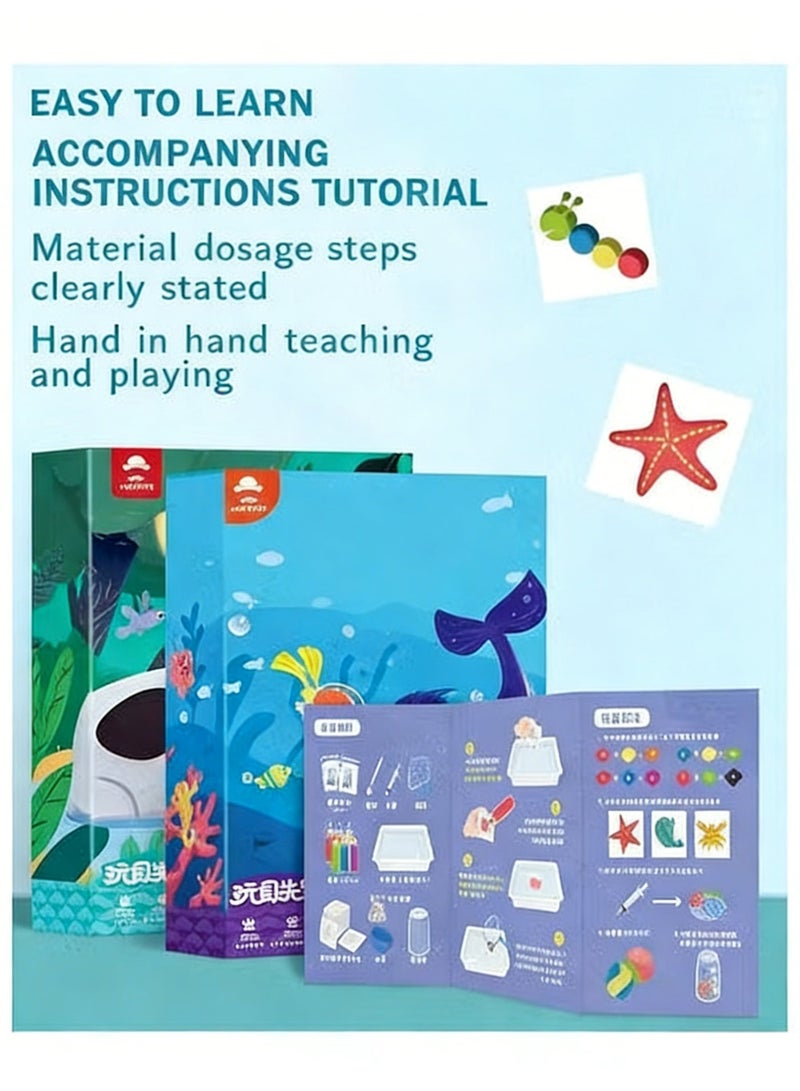 Aqua Children's Magic Water Elf Beads Toys Set Diy Crafts, Magic Water Spirit Water Baby Puzzle Magic DIY Gel Art Craft Handmade Set Water Painting, Creative Activities for Kids and Children Age 3+ (Ocean) - Image 4